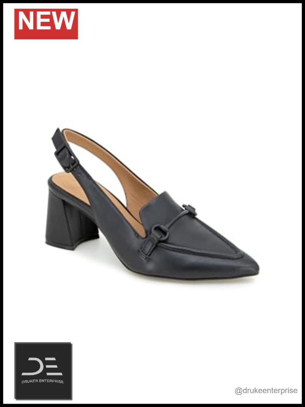 Leather Heeled Sandals Block Heel Slingback Memory Foam Cushioning Women